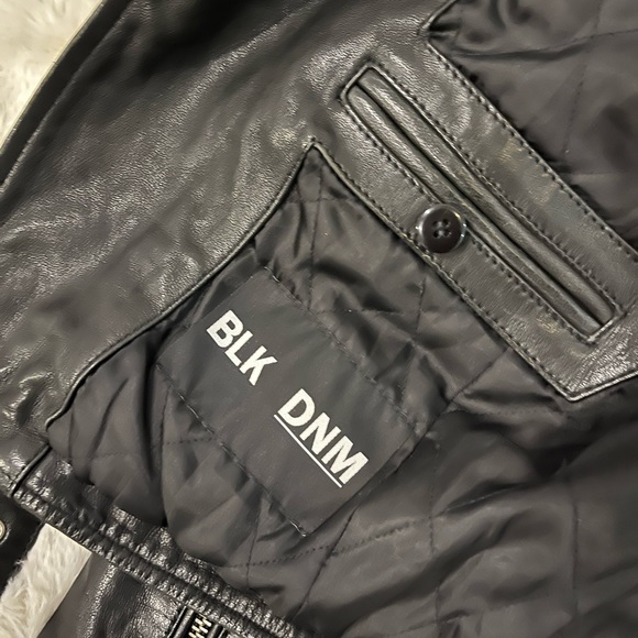 Blk Dnm WKL201 LEATHER JACKET 1,Small Black REG - Picture 4 of 9